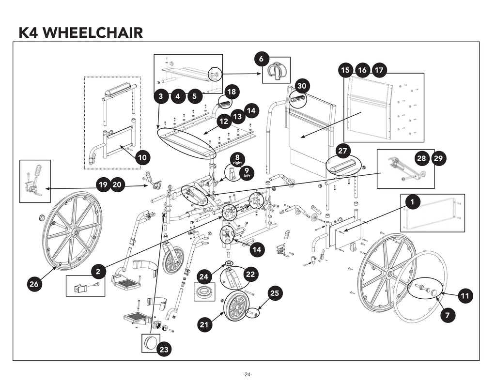 ProBasics K4 Wheelchair Replacement Parts - Home Health Superstore