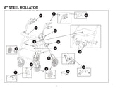 Replacement Parts for Steel Rollator RLS6BG, RLS6BL Compass Health/Roscoe/ProBasics - Home Health Superstore