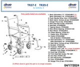 Replacement Parts For Drive Transport Chair TR37E-SV & TR39E-SV  With Serial Numbers 8M and 4S - Home Health Superstore