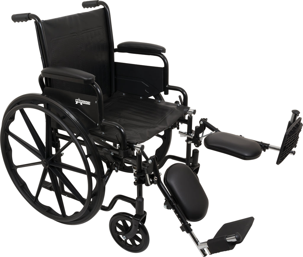 ProBasics K1 Wheelchair with 18 x 16 Seat, Flip-Back Desk Arms, Elevating Legrests - Item#:WC11816DE - Home Health Superstore